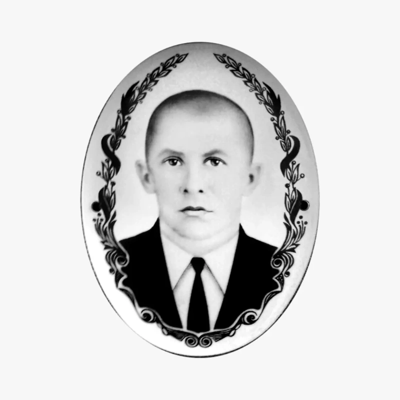 Табличка на могилу мет керам ч/б-14