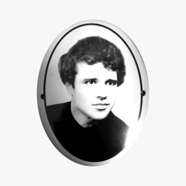 Табличка на могилу мет керам ч/б-13